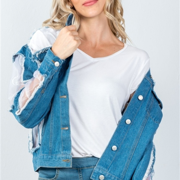 SEE BOUTIQUE FOR LISTING Distressed Denim Jacket - Picture 4 of 4